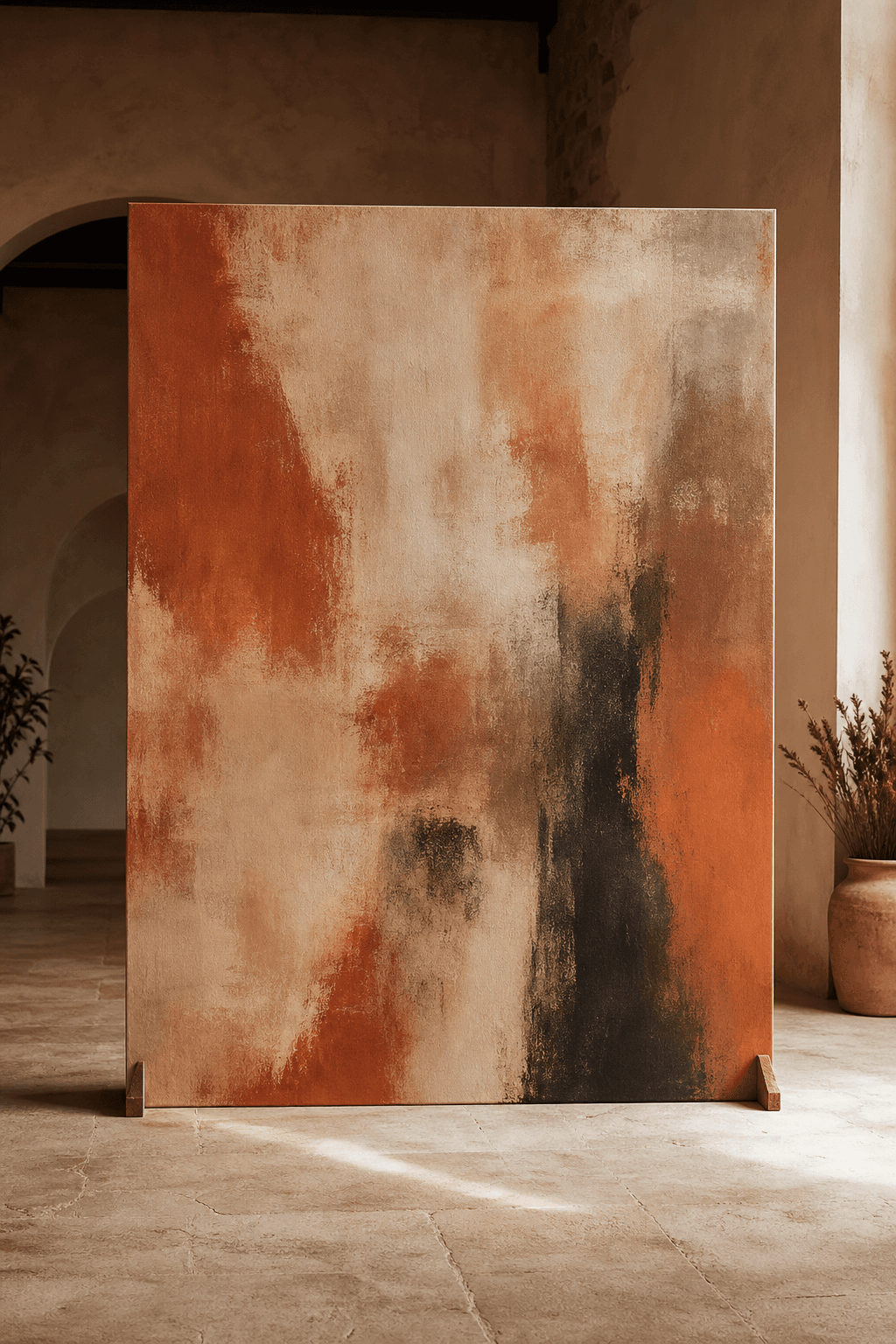 Textured detail of the Terracotta Veil backdrop