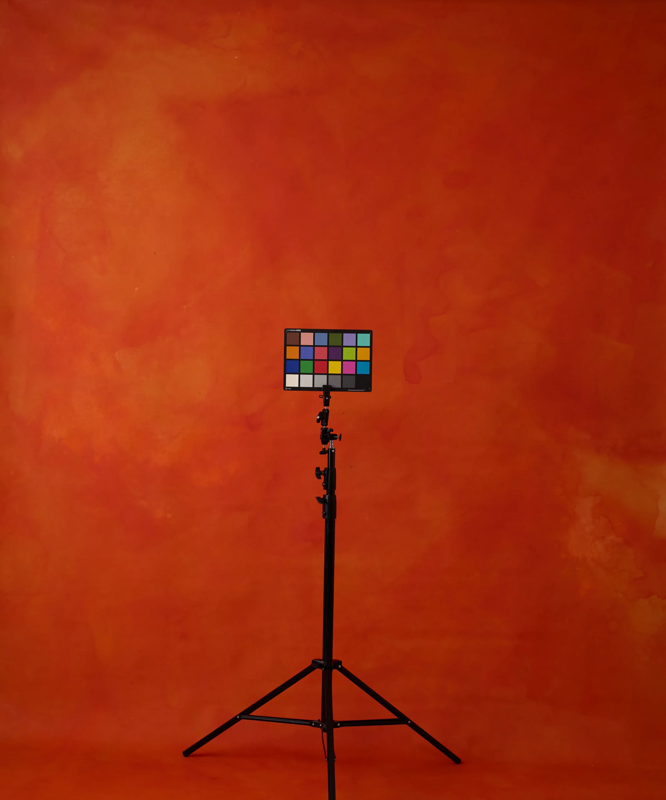 CB012R - Distressed Orange hand-painted canvas backdrop, view 1