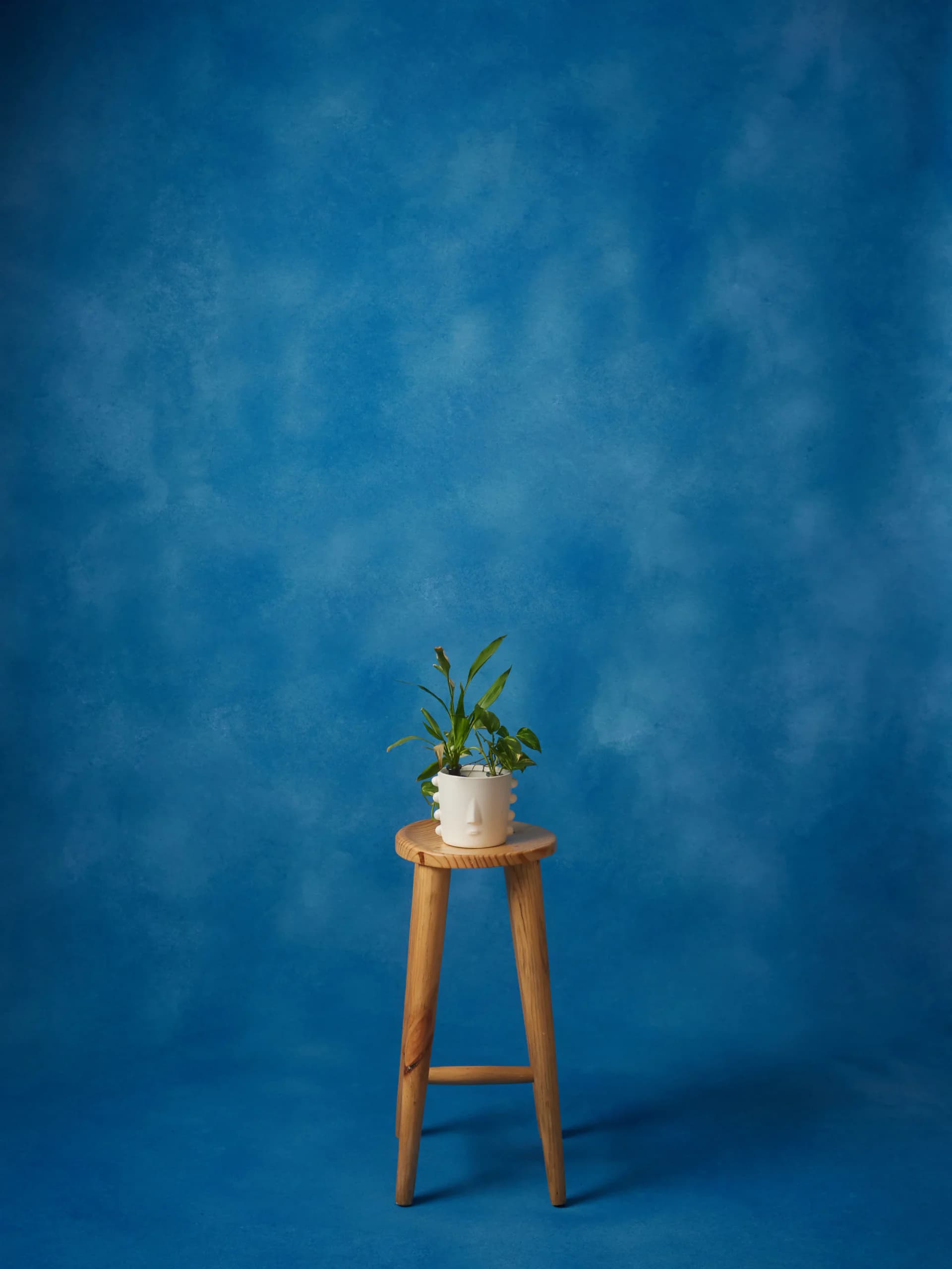 CB054RP - Cobalt Cloud hand-painted canvas backdrop, view 1