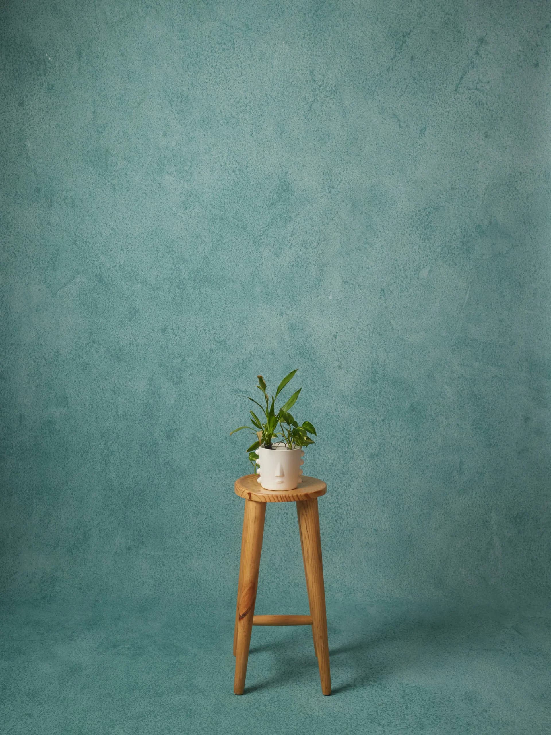 CB055RP - Aqua Plaster hand-painted canvas backdrop, view 1
