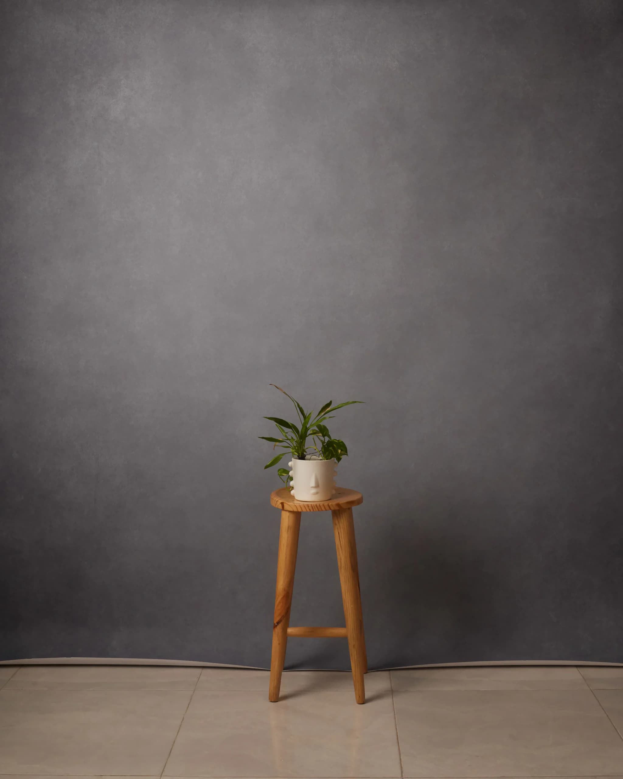 CB075RP - Silver Smoke hand-painted canvas backdrop, view 1