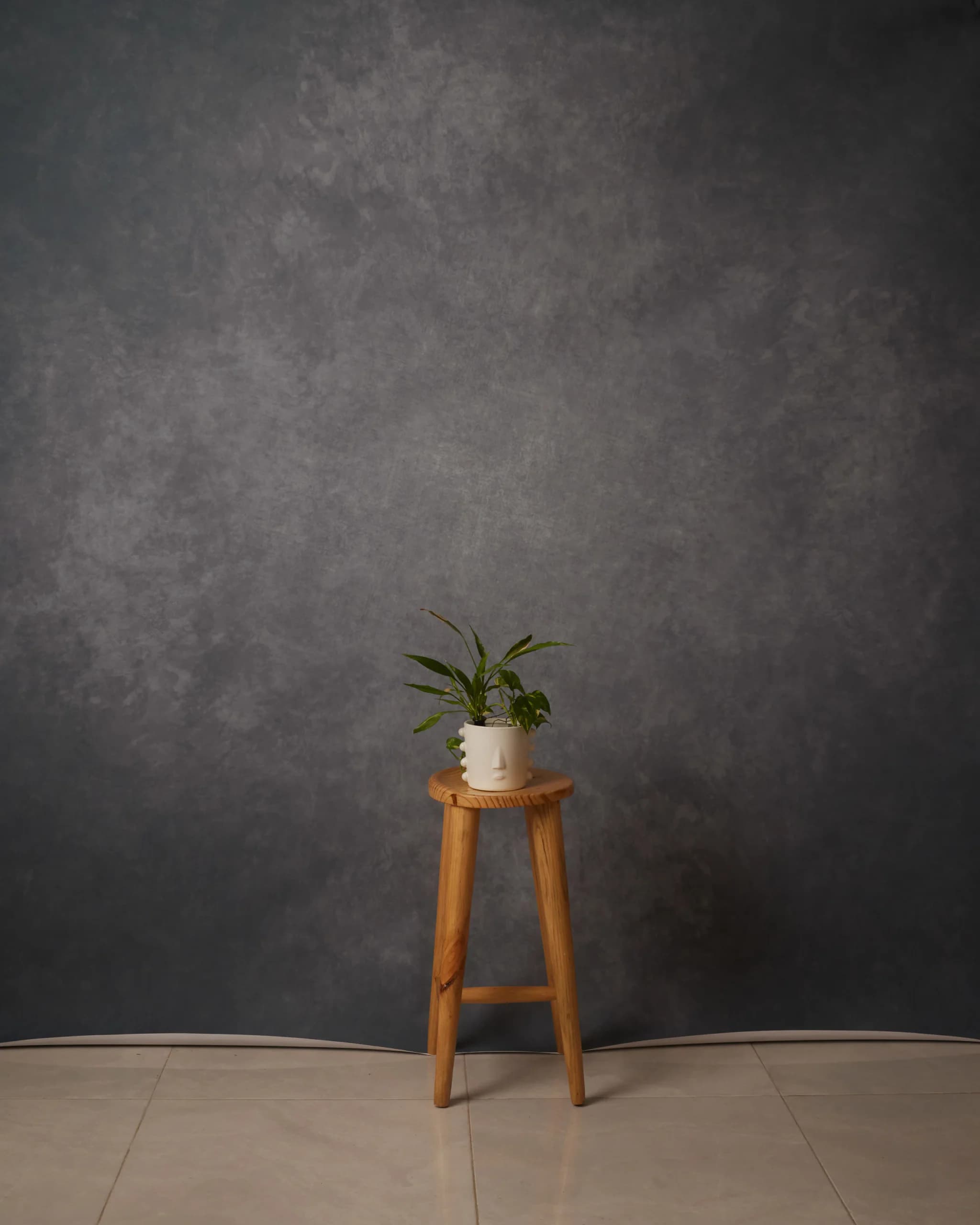 CB077RP - Graphite Mist hand-painted canvas backdrop, view 1