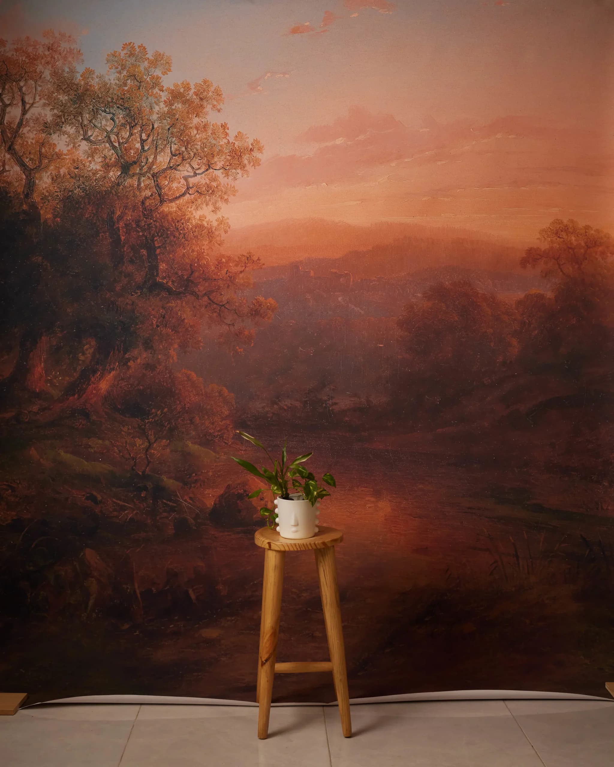 CB089RP - Ember Landscape hand-painted canvas backdrop, view 1