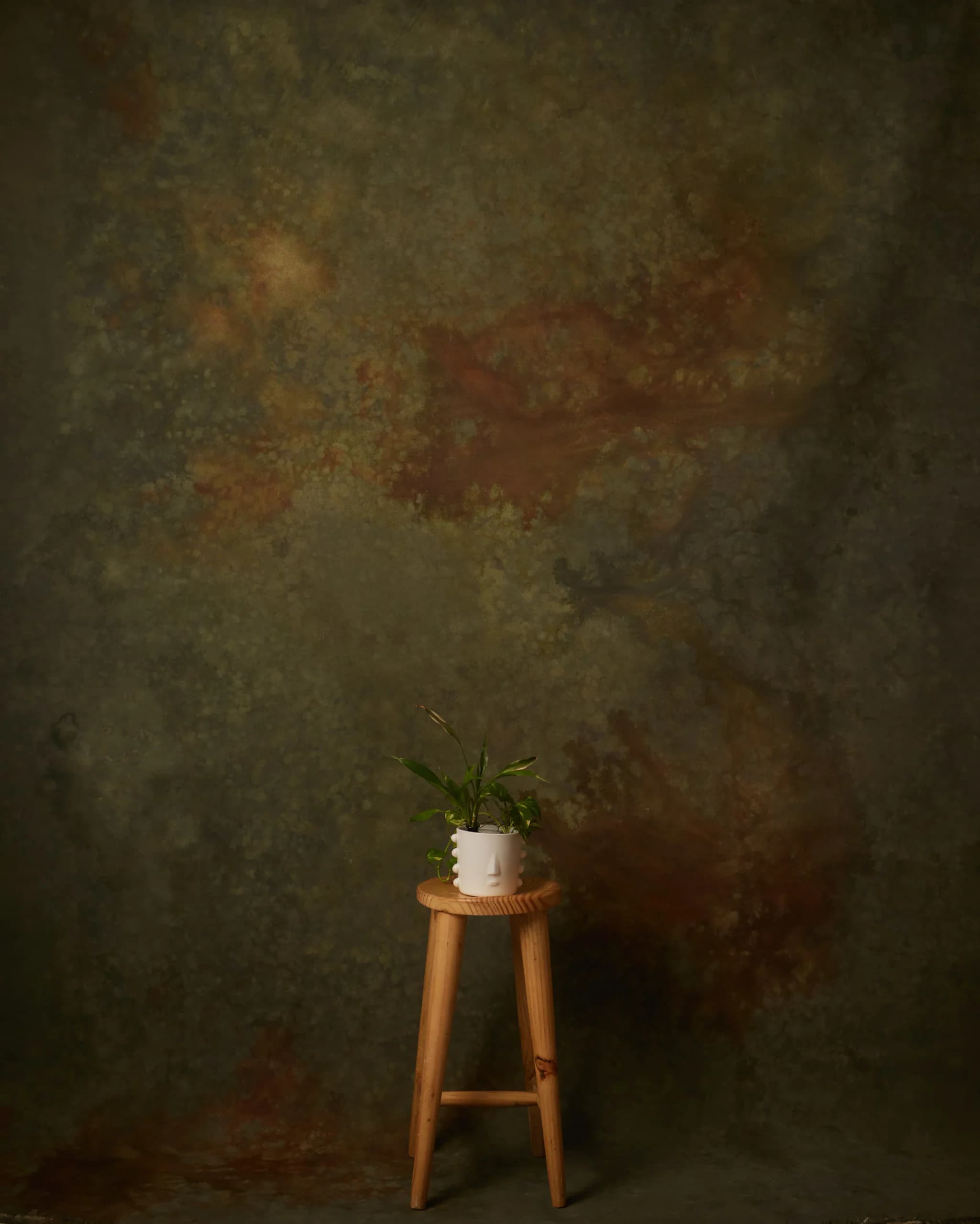 CB109R - Autumn Moss hand-painted canvas backdrop, view 1