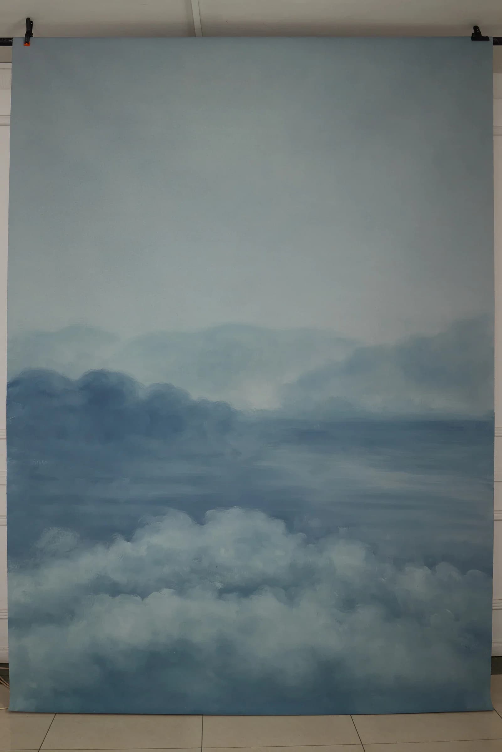 M001 - Misty Horizon hand-painted canvas backdrop, view 2