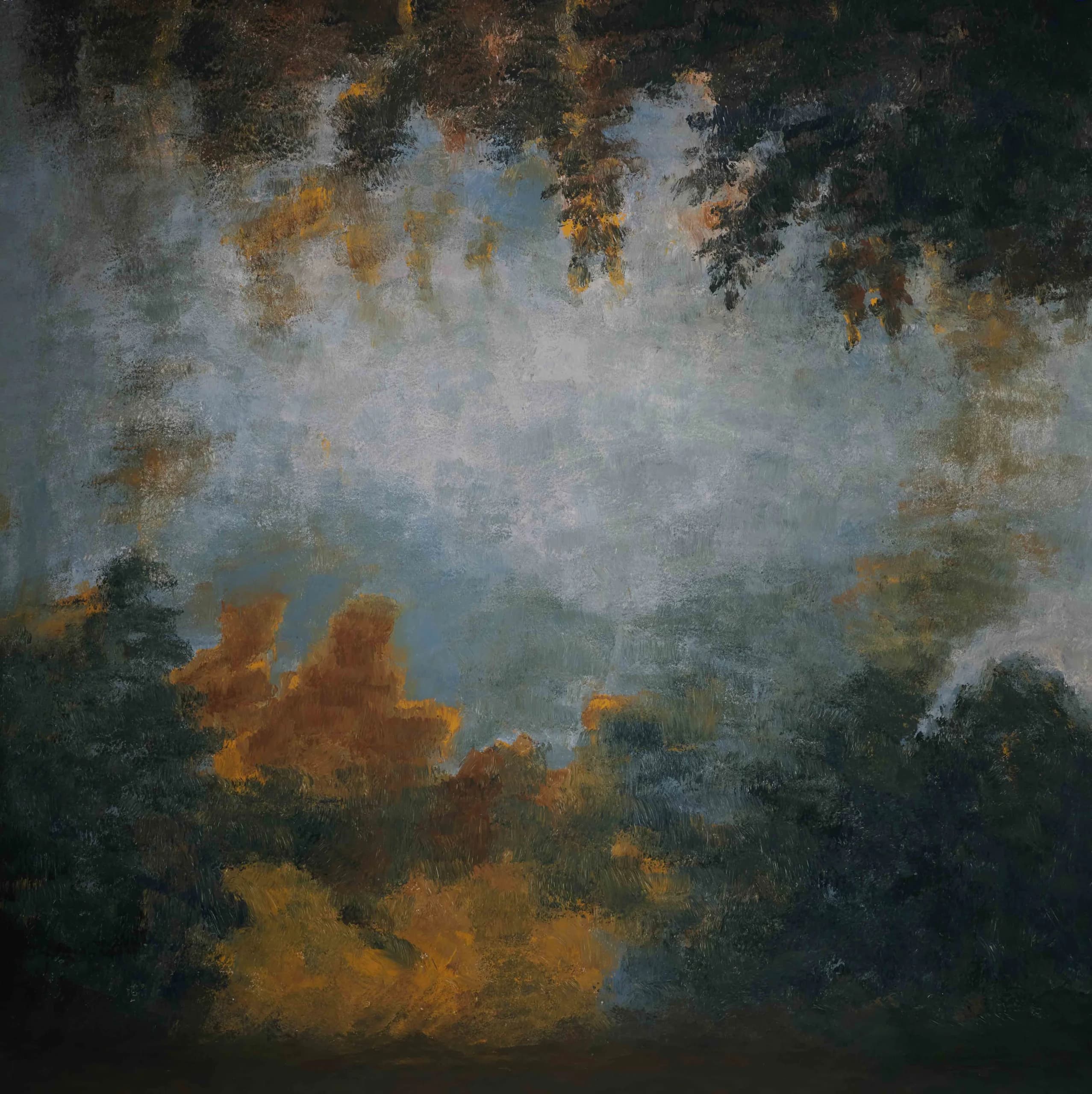 A017 - Forest Afterlight hand-painted canvas backdrop, view 3