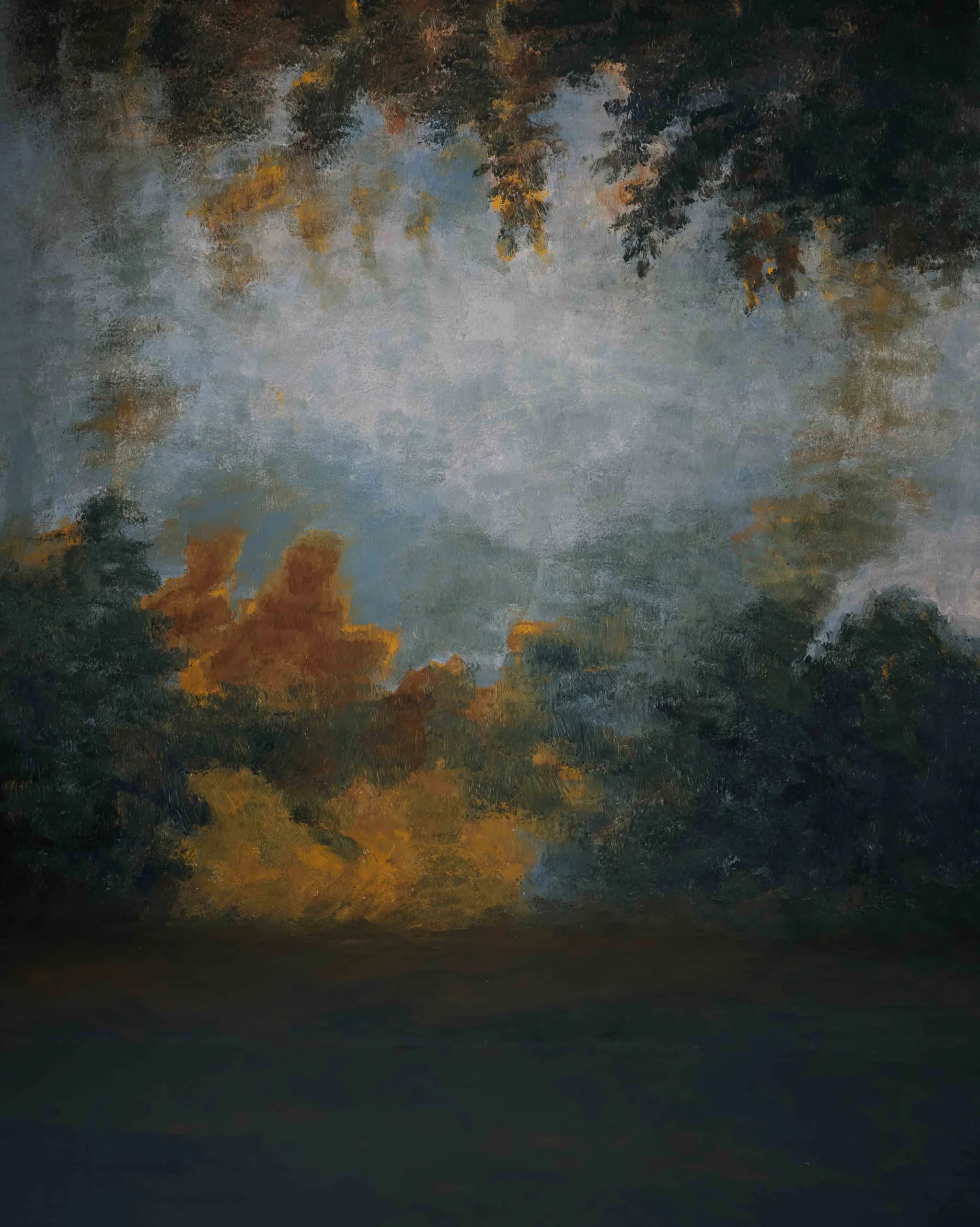 A017 - Forest Afterlight hand-painted canvas backdrop, view 4